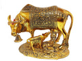 Prince Home Decor & Gifts Metal Kamdhenu Cow With Calf Statue Good Luck Holy Cow With Calf Statue/metal Cow With Calf for home decor/ Spiritual Showpiece Figurine Sculpture Vastu Decorative Handmade Home Office Showpiece Gifts