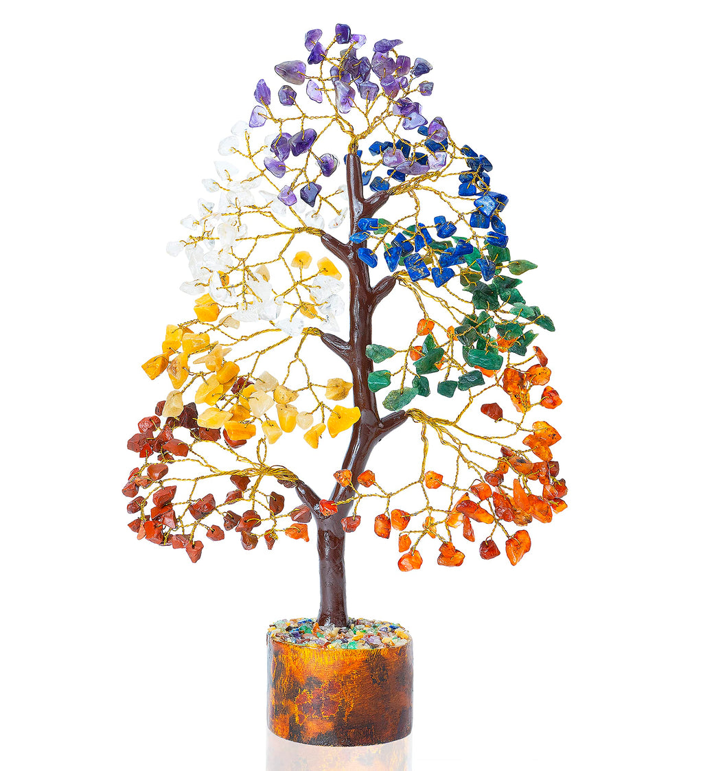HindCraft Seven Chakra Crystal Tree for Prosperity & Positive Energy | Feng Shui Artificial Tree for Living Room & Office Décor | Perfect Housewarming for Men & Women