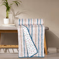Danip 100% Cotton Reversible AC Dohar Blanket, Throw - Printed Soft, Skin-friendly, Lightweight & Ideal for All-weather - 3 Layered Single Bed Dohar for AC Rooms (56 x 88 Inches) - Stripes & Polka Dot Kafalo