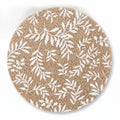 GAZELLE LIVING Round Braided Dining Table Mat | Brown Floral Woven Placemats | Heat Resistant Washable Cotton Blend Table Place Mats for Kitchen & Boho Decor | 15 Inch | Set of 4 Kafalo