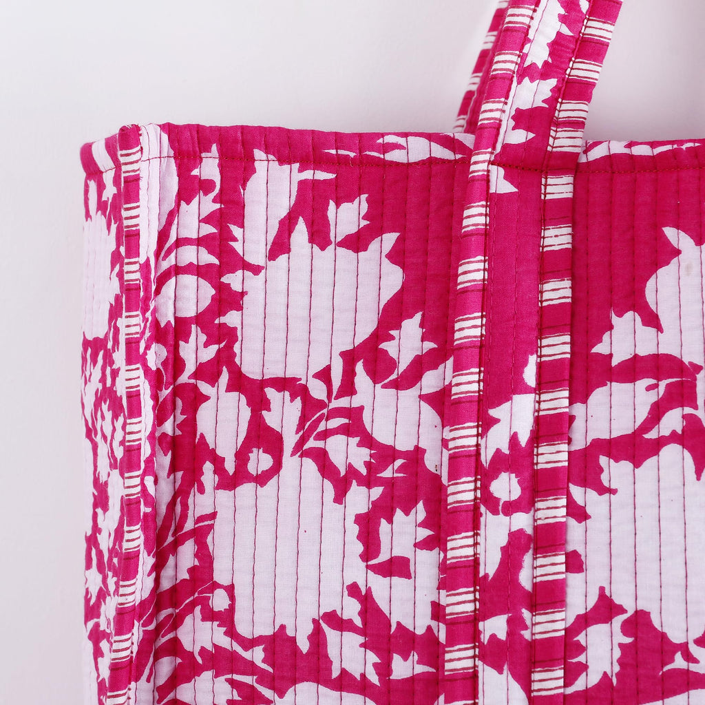 Ravaiyaa - Attitude is everything Women & Man Beautiful Printed Cotton Grocery Shopping Bag | Shoulder Bag | Cotton Tote Bag | Travel Tote Bags 18x5.5x16 Inch (Pink White Tree)