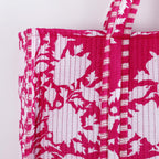 Ravaiyaa - Attitude is everything Women & Man Beautiful Printed Cotton Grocery Shopping Bag | Shoulder Bag | Cotton Tote Bag | Travel Tote Bags 18x5.5x16 Inch (Pink White Tree)