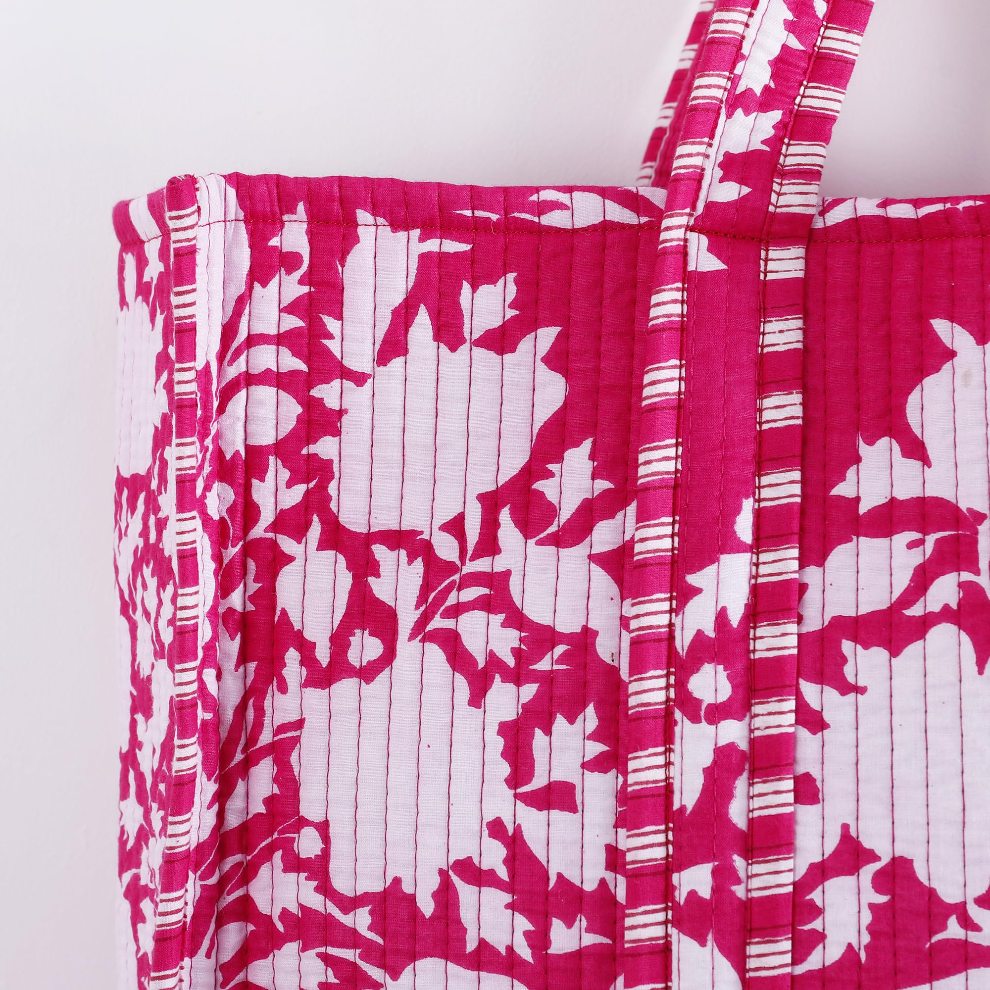 Ravaiyaa - Attitude is everything Women & Man Beautiful Printed Cotton Grocery Shopping Bag | Shoulder Bag | Cotton Tote Bag | Travel Tote Bags 18x5.5x16 Inch (Pink White Tree)