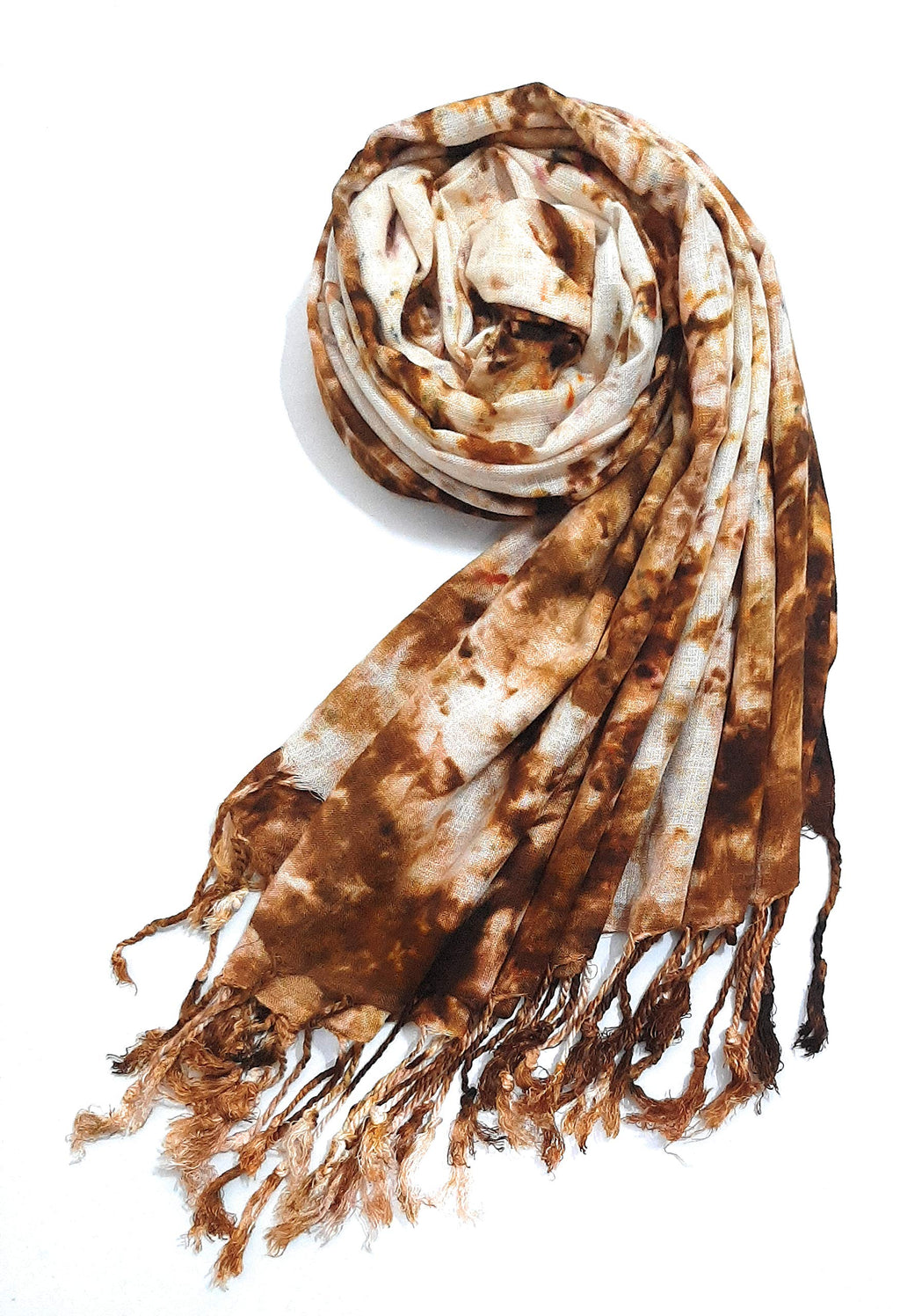 Chandwasia Rayon Scarf for Men & Women | Lightweight Stole, Shawl & Wrap with Batik Design | All-Season Summer & Winter Wear | Soft & Breathable Fabric (28 x 72 inches, Brown)
