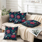 ishro home Premium Cushion Cover 18 inch x 18 inch | Luxury European Mosha Fabric | Love at First Sight Designs | Hidden Zipper | Machine Washable, Non- Fading | (4, Imperial Palace, 18 x 18 Inches)