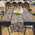 PRAKARTIK BY INDUARTS Floral Print Design Eco-Friendly Cotton Dining Rectangular Table Mat with Runner - Reusable, Machine Washable, Everyday Use Multicolor (Set of 4+180 cm Runner) Kafalo