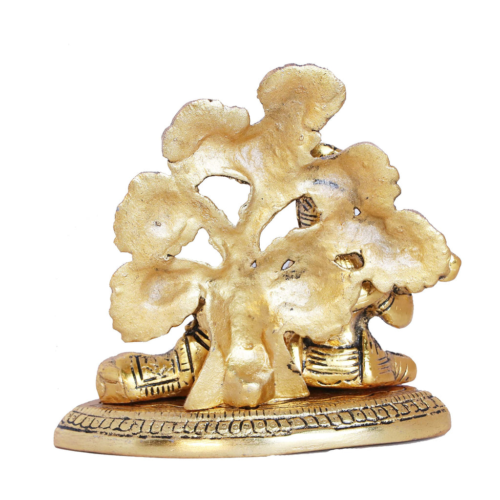 KridayKraft Lord Krishna Metal Statue, Krishna Murti Playing Flute with Cow for Temple Pooja, Decor Your Home, Office & Gift Your Relatives, Showpiece Figurines, Religious Idol