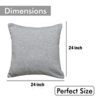 Yellow Weaves Jute Texture Cushion Covers, 24 X 24 Inches, Grey, Set Of 5, 250 TC