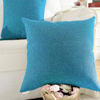 Khooti Jute Cushion Cover, 24x24 (Bondi Blue)(Pack of 5)