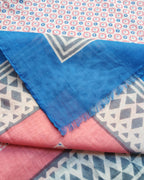 Fabtone Kalamwri Printed 100% Soft Cotton Scarf/Stole for Women’s 100x180 cms Blue Pink, Summer Style