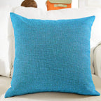Khooti Jute Cushion Cover | 28x28 | Bondi Blue | Set of 1 | Throw Pillow Cover for Couches, Chairs, Sofas, Beds, Coffee Tables, Living Rooms, Bedrooms, Modern Boho Design