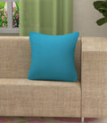 Yellow Weaves Cotton 250 TC Canvas Decorative Cushion Covers, (24 X 24 Inches), Set Of 1, Sky Blue