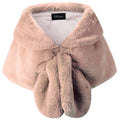 Caracilia Women's Faux Fur Shawl Wraps Stole Cloak Coat Sweater Cape for Evening Party/Bridal/Wedding