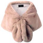 Caracilia Women's Faux Fur Shawl Wraps Stole Cloak Coat Sweater Cape for Evening Party/Bridal/Wedding