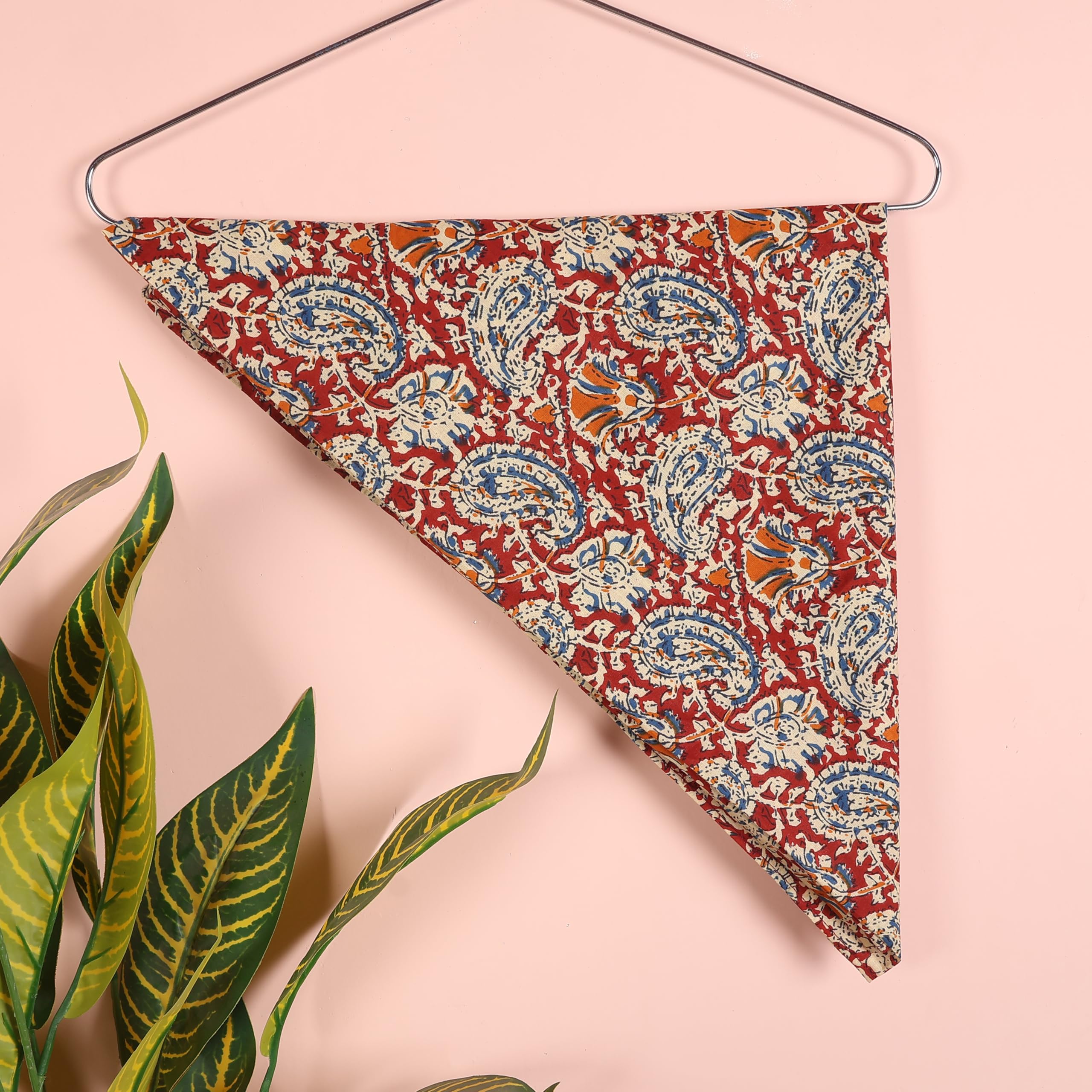 Scarf For Girls 100% Pure Cotton Hand Block Printed Square (Light Peach)