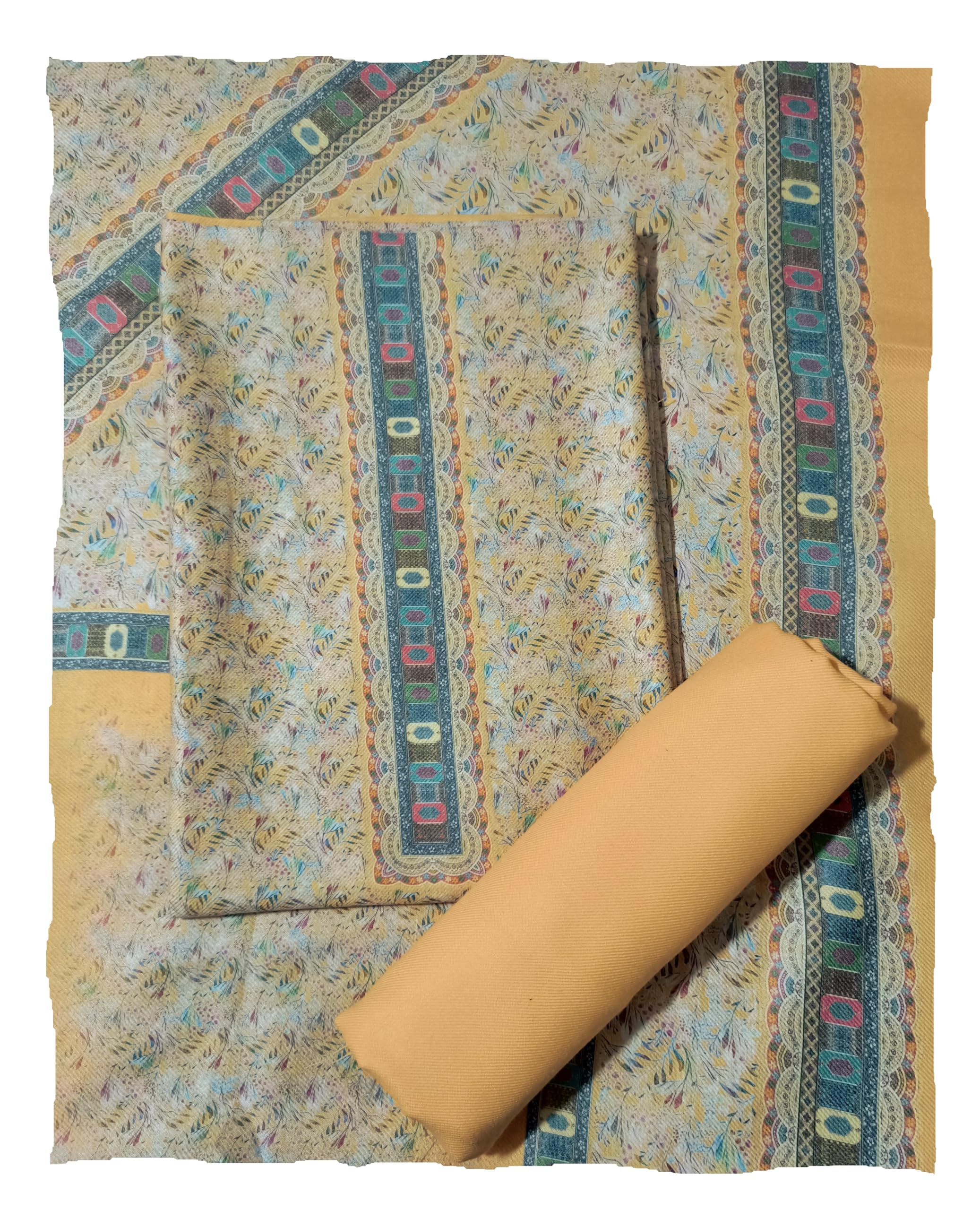 BBQSTYLE Women's Pashmina Unstitched Salwar Suit & Dress Material (Yellow)