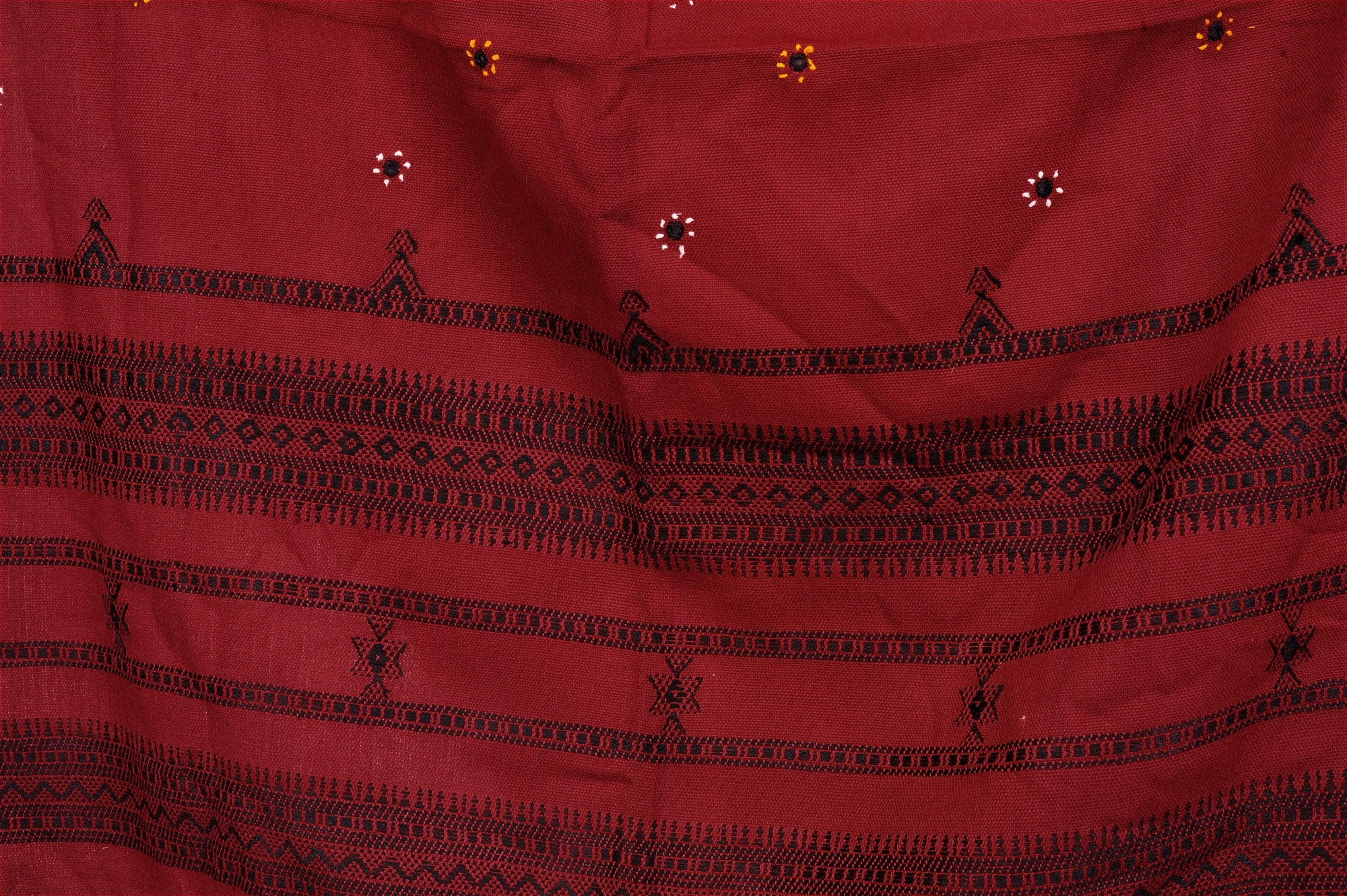 Exotic India Women's Kutch Wool Shawl (SHY72--Biking-Red)
