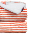 A Brand New - Umi Sherpa Towel Blanket for Winter Single Size 220GSM, Super Soft AC Blanket Single Bed, Ideal for Mild Winters, 60x90 inches (Orange & White, Single) Kafalo