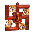 KridayKraft Ganesha Metal Statue,Ganpati Wall Hanging Sculpture,Metal Swastik Ganesha Murti Lucky for Home & Office,Religious Showpiec Gift idol on Diwali,Birthday,Wall Decorative Feng Shui Article...
