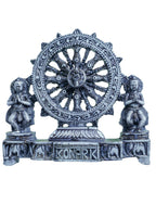 Zenith Zone Black konark Chakra Wheel showpiece – Antique Finish Sun Temple Sculpture for Home Decor & Gifting – Handcrafted Indian Artifact for Desk, Shelf, or Altar