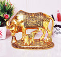 KridayKraft Kamdhenu Cow,Calf with Bal Gopal Krishna Metal Statue for Good Luck,Feng Shui As Table Top Figurine,Vastu,Religious Gau MATA Idol