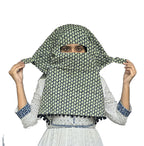 Switchon Scarf Hijab Rayon Printed fancy scarf for women Size Adjustable -Hook loop tape (Pista Green)