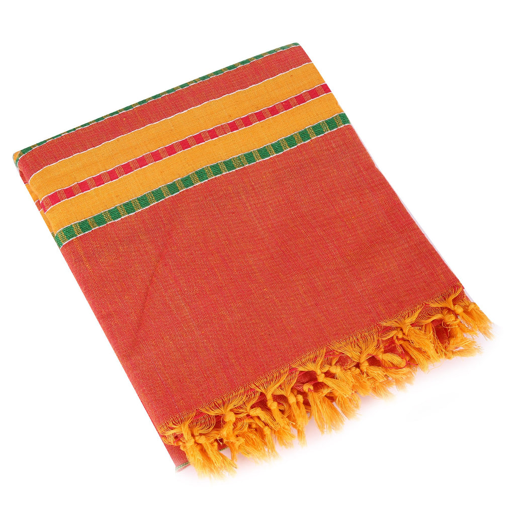 BOVZEN Women's Cotton Shawl Scarves (Vermillion, Free Size)