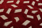 DECOMIZER Jacquard Geomteric Cushion Covers 16 Inch X 16 Inch Set Of 2 Ethnic Motifs 240 TC Cushion Covers,Design- Bricks,Color- Maroon