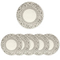Encasa XO Dining Table Mats, Round Ribbed Cotton, Heat Resistant Grey Kafalo