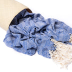 Baby Trapoz Mexican Rebozo Shawl, Ideal for Natural Birth, Doula Massage, 98.5, Royal Blue, Blue and White, One Size