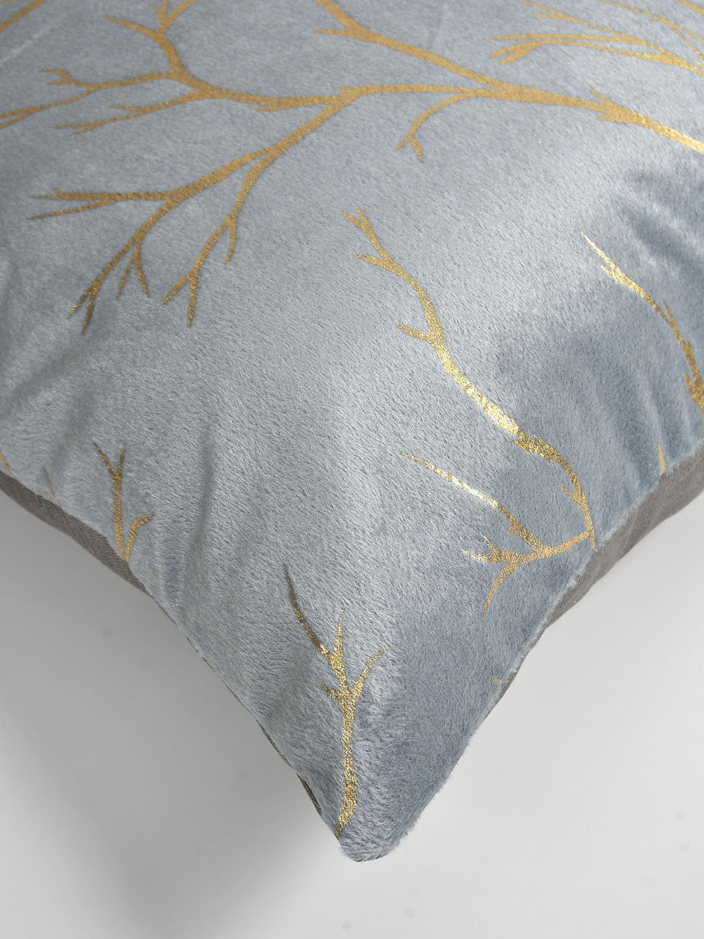 Stuffique Velvet Foil Cushion Covers 24 inch x 24 inch Set of 2, Grey