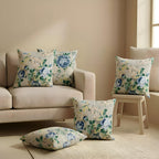 Clasiko Cotton Cushion Covers 16x16 – Set of 5 Decorative Cushion Covers, Garden Frost, Soft Cotton, Hidden Zip, Sofa & Bedroom Décor