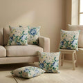 Clasiko Cotton Cushion Covers 18x18 – Set of 5 Decorative Cushion Covers, Garden Frost, Soft Cotton, Hidden Zip, Sofa & Bedroom Décor
