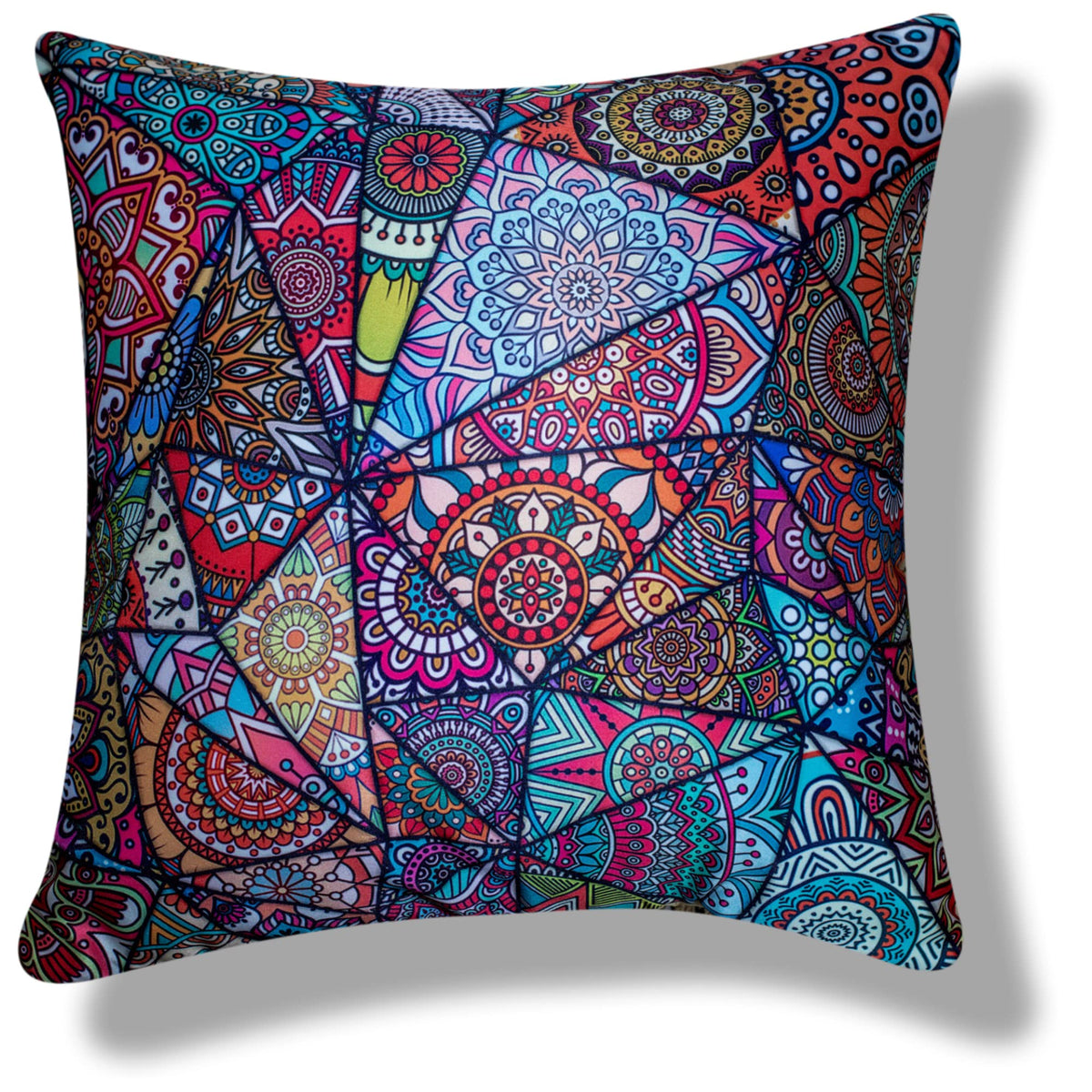 Vendola Merhaba Microfiber Satin 250TC Cushion Pillow Covers, Multicolor, Set of 5(Affwan,24x24 Inches)