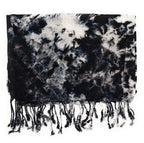Chandwasia Rayon Scarf for Men & Women | Lightweight Stole, Shawl & Wrap with Batik Design | All-Season Summer & Winter Wear | Soft & Breathable Fabric (28 x 72 inches, Black)