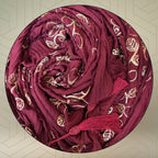 FAHABO Scarf for Women Stylish Pleated Viscose Cotton with Embroidery and Tassels | Hijab Scarf | Stole | Soft, Lightweight, and Latest Scarves | 72 x 33 Inches (Cherry Maroon)