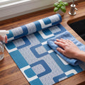 MUSHIES Premium Washable Placemat Roll (Modern Geometric, 5 Metre x 17 Inch) | Multipurpose Kitchen Mat, Dining Table Mat, Fridge Mat, Wardrobe & Drawer Shelf Liner Kafalo