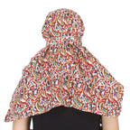 DEEPNYRA - LIVING STYLE Female Cotton Scarf Face Full Covering With Mask Head Hair Wrap Sun Protection For Women Printed Square All Season Wear (MARRON), Maroon
