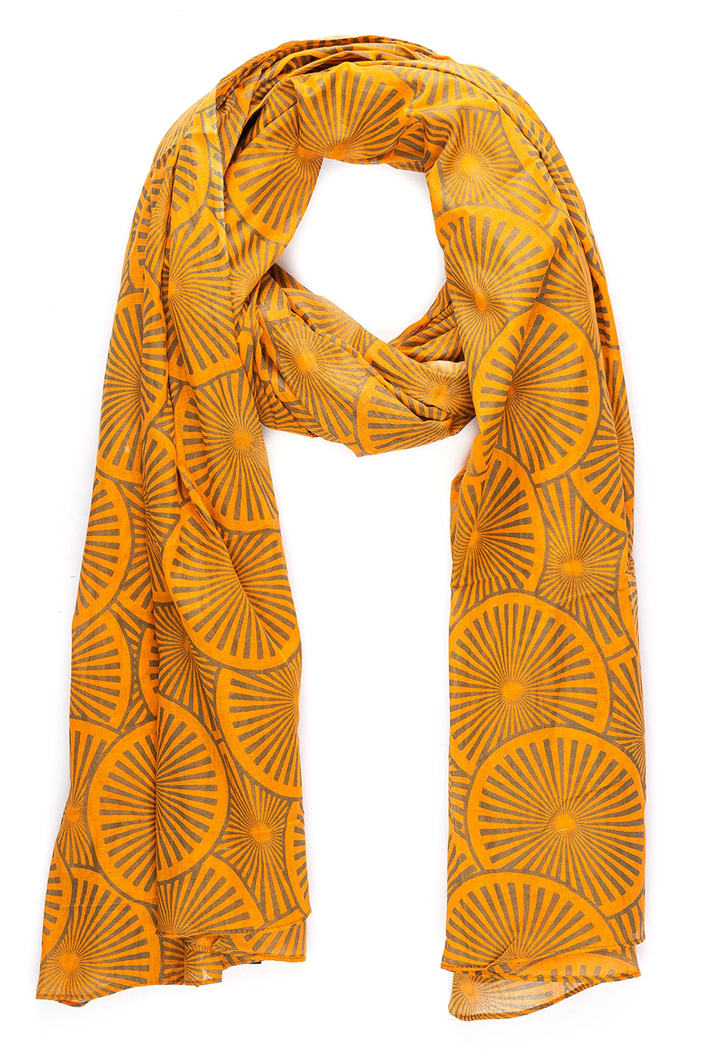 AQVA Printed Cotton Scarf for Women Stylish (Ansh orange) | Head and Face Cover Scarf for Girls with 100% Cotton | Soft & Lightweight Scarves/Stoles for all Weather (72 x 43 in)
