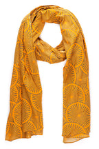 AQVA Printed Cotton Scarf for Women Stylish (Ansh orange) | Head and Face Cover Scarf for Girls with 100% Cotton | Soft & Lightweight Scarves/Stoles for all Weather (72 x 43 in)