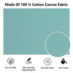 Yellow Weaves Cotton 250 TC Canvas Decorative Cushion Covers, (16 X 16 Inches), Set Of 3, Powder Blue