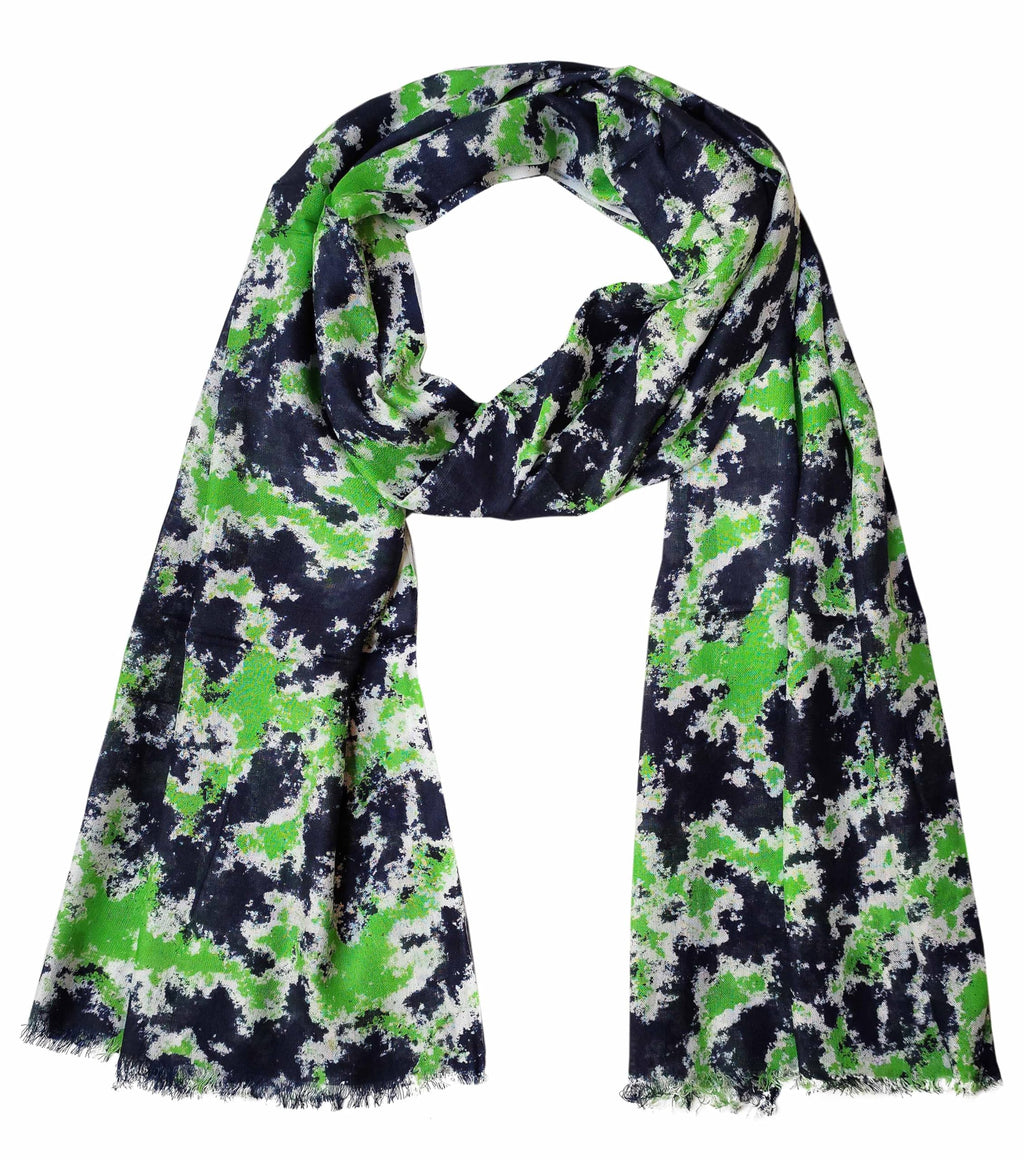 Fabtone Women’s Scarf/Stole | Blue & Green Cloud Print | Soft Lightweight Fabric | 70x180 cm | All-Season Wrap | Sweat Absorbent | Dust & Sun Protection | Fashion Scarf for Women