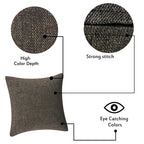 Yellow Weaves Jute Texture Cushion Covers, 16 X 16 Inches, Multicolour, Set of 5, 250 TC