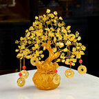Crocon Citrine Crystal Tree of Life – Feng Shui Money Tree with 6 Coins & Potli Base – Reiki Healing Bonsai Tree for Wealth & Abundance – Crystal Tree for Positive Energy & Home Decor