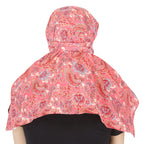 DEEPNYRA - LIVING STYLE Female Cotton Scarf Face Full Covering With Mask Head Hair Wrap Sun Protection For Women Printed Square All Season Wear (Pink)