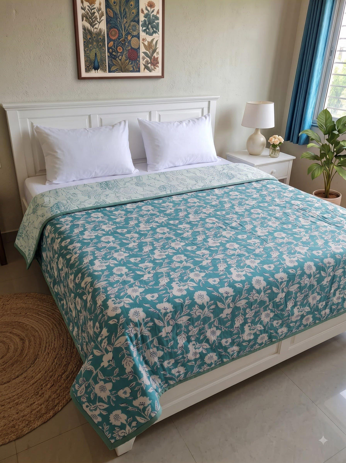 Mafatlal Sparsh Dohar Double Bed, 150 GSM Pure Cotton Malmal, Reversible AC Blanket, Soft & Breathable Cotton Blanket for Summer, Monsoon & Winter, 210 x 240 cm, Kafalo