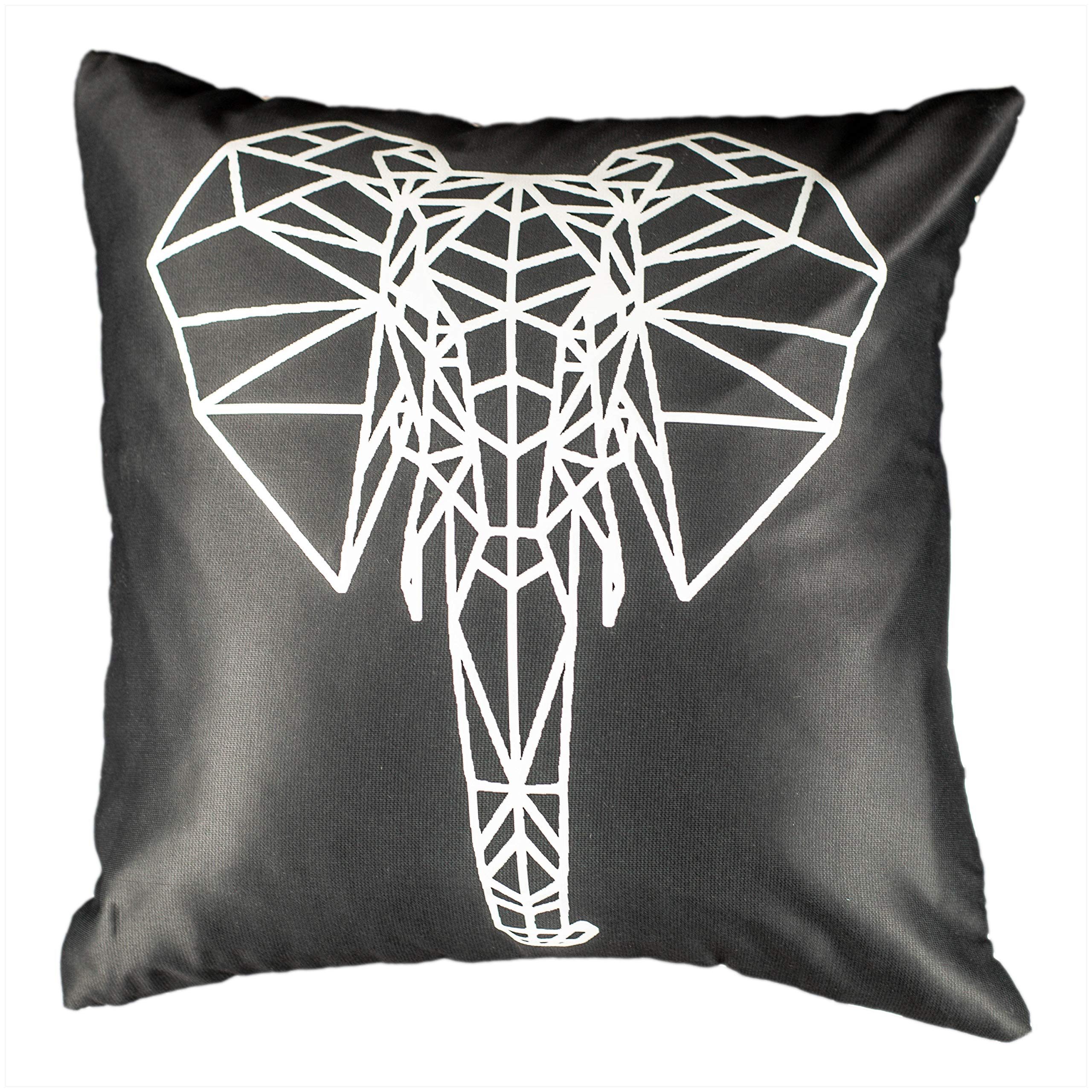 Vendola Decorative Satin Sofa Cushion Covers Set of 5, 20 Inch x 20 Inch, Sofa Cushion Pillow Cover, Black and White Colour, Minimalist Design, Zipper Closure (Minimalist, 20X20 Inches)