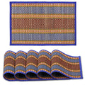 HOKIPO River Grass Handcrafted Heat Resistant Dining Table Mats (Blue, 12x18 Inches, Set of 6) Kafalo