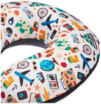 kossto Memory Foam Travel Pillow for Neck Pain Relief, Includes Eye Mask & Noise Isolating Ear Plugs, Portable Combo for Men & Women, Ideal for Long Flights & Road Trips | Velvet Black