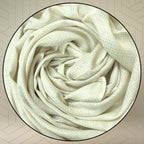 FAHABO Shimmer Woven Cotton Blend Scarf for Women – Lightweight Hijab & Stole Wrap | 73 x 29 Inches (Cream)